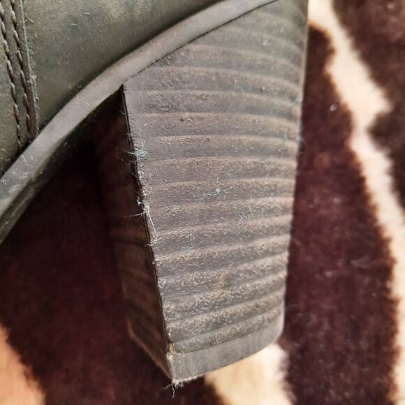 Lucky Brand Black Leather Ankle Boots Booties US Size 7.5 Western Style Pull On - Picture 5 of 12